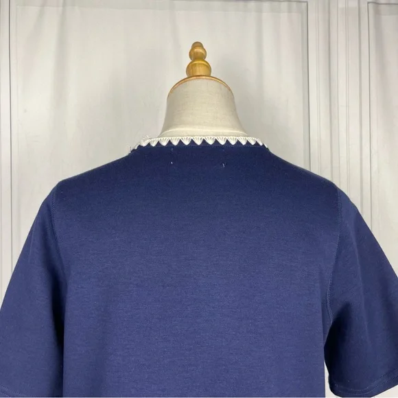 Louche 60's Inspired Mini Dress - Navy &‎ Ivory - Women's Size UK 12 (US 8) - Picture 6 of 14